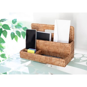 Rattan Standing Stationary Sorter Handmade Storage Basket Wholesale eco-friendly Made in Viet Nam - Product Image 6