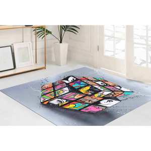Tapis imprimé avec des motifs de graffitis, décoration de salon, cadeau pour lui, grand, coloré, tapis en velours - Product Image 4