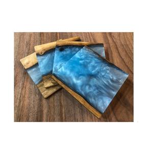 Wood and <b>Epoxy</b> Resin River Coasters Creative Drink Coasters Cup Mats for Drinks Coaster for Home Ware Use - Product Image 1