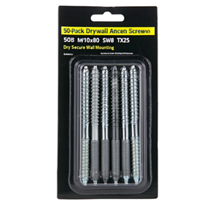 Paquete de 50 Tornillos de Anclaje para Paneles de Yeso M10x80 SW8 TX25 para un Montaje Seguro en la Pared - Product Image 3