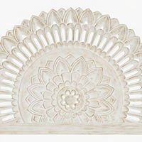 Artisanat en bois d'ingénierie fait main, design artisanal, sculpté, réglable en hauteur, éclairé, motif floral mandala antique, Smart Art