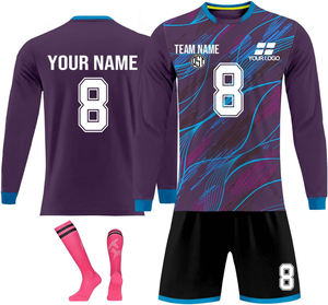 Custom Designed Breathable 100% Polyester Unisex Sports <b>Football</b> Jersey Soccer Uniforms V-neck Half Sleeve Quick Dry Full - Product Image 5