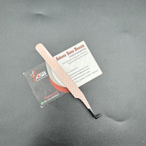 Pince à cils professionnelle noire nue à 90 degrés, grip diamanté pointu, logo personnalisé, pince à cils en acier durable - Product Image 2