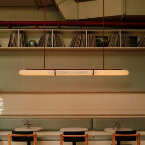 Lampadario Lineare Postmoderno in Acciaio Acrilico per Cucina, Soffitti Alti, Interni di Hotel, Bianco, Lungo, Personalizzabile - Product Image 6
