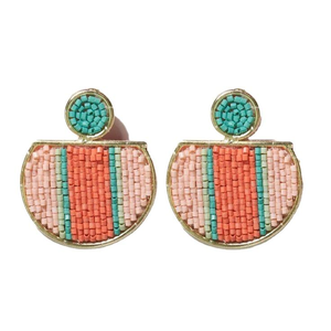 Pendientes colgantes clásicos bordados con cuentas hechos a mano para mujeres y niñas, joyería de moda de la India para ropa de fiesta - Product Image 1