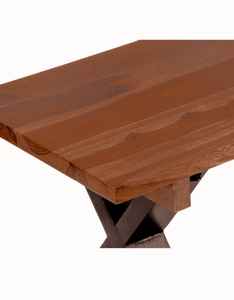 Meubles de maison rustiques Table basse solide avec pieds en forme de X en fer pour salon, bureau ou salon - Product Image 4