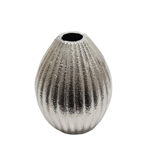 Vaisselle design antique Vase à fleurs en aluminium décoratif Finition grise pour la décoration de la maison et du mariage Vase en métal - Product Image 6