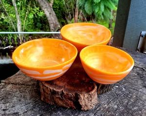 High Quality Handmade High Polished Resin Salad <b>Bowl</b> Luxury Style Kitchenware for Serving <b>Soup</b> Noodle Wood Base - Product Image 6