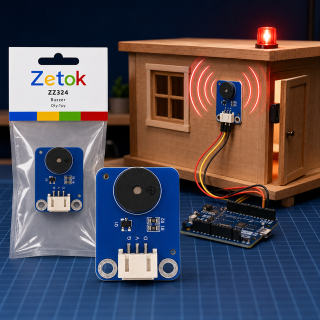 Zetok Small Smart Electronic Passive Buzzer Alarm Module Building Block Sound Sensor for Starter Kit DIY