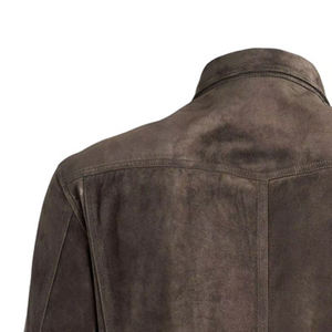 Camisa de cuero de gamuza personalizada para hombre, último estilo con decoración de botones y camisa de gamuza de cuero con bolsillo - Product Image 6