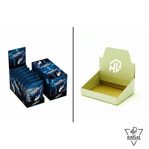 Caja de exhibición de cartón troquelado de gama alta personalizada, soporte de venta al por menor PDQ corrugado plegable para embalaje de productos de vitaminas - Product Image 2