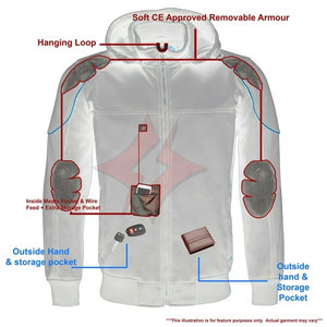 Chaqueta con Capucha para Motocicleta Unisex, de Tejido Softshell, con Protección, Resistente al Viento, Transpirable, Color y Logotipo Personalizables, Manga Larga, 220g - Product Image 4