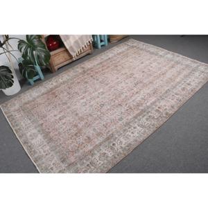 Tapis turc, grand tapis vintage 5,4x8,2 pieds, tapis blanc à pois bleus - Product Image 4