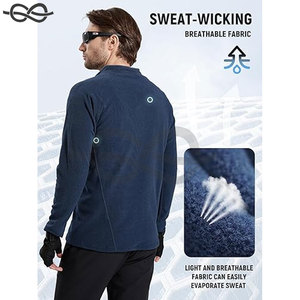 Sweat-shirt décontracté pour homme à col zippé, respirant, rayé, confortable, en maille, pour l'automne et l'hiver, usage quotidien, tissage rapide - Product Image 6