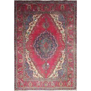 One Of The Kind Hand-Knotted Persian <b>Wool</b> Rug _ Luxurious Vintage Design, 9'2 x 6'2, Artisan <b>Crafted</b> - Product Image 1