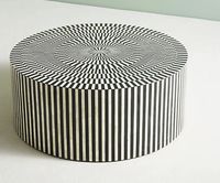 Mesa de Centro de Lujo Ecológica Hecha a Mano con Incrustaciones de Hueso, Impermeable, Ligera, Decorativa y Única para Sala de Estar