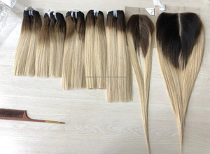 Cheveux vierges vietnamiens bruts, lisses et soyeux, pour coloration, extensions de cheveux humains Remy à double trame, couleur vin rouge - Product Image 4