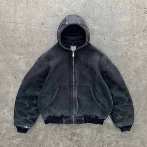 Haute qualité poids lourd Vintage déchiré lavage à l'acide sweat à capuche zippé hommes streetwear ourlet brut français éponge lavage à l'acide sweat à capuche zippé personnalisé - Product Image 1