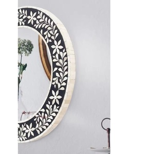 Lujo hecho a mano estilo moderno espejo de pared de alta calidad madre perla incrustaciones marco decorativo incrustaciones de hueso decoración del hogar - Product Image 3
