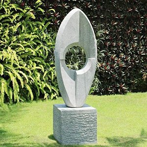 Sculpture de jardin extérieure moderne, décoration paysagère personnalisée en pierre de grès de Gwalior polie, découpée sur mesure - Product Image 2