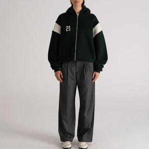 Sudadera con Capucha de Forro Polar de Invierno de Punto, con Cierre Completo, Estilo Holgado, de Primera Calidad, para Mujer, Estilo Vintage, Ropa Urbana - Product Image 3