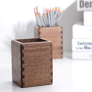 Spring Desk Organizer <b>Pen</b> <b>Holder</b> Metal & Wooden Box Eco-friendly Elegant Professional Office Storage Gift Set - Product Image 4