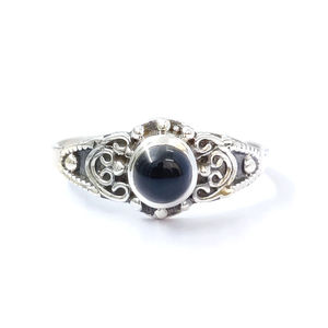 2.3 Grams Black Onyx <b>Statement</b> <b>Ring</b> for Men Dainty Geometric Platinum Jewelry with Rhodium Plating Everyday Wear - Product Image 1