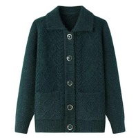 Cárdigan Casual de Otoño para Mujer, 100% Algodón/Acrílico, Cuello en V, Talla Grande, Corte Clásico, Manga Larga, Transpirable, de Secado Rápido, con Botones
