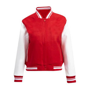 Veste de baseball en laine avec logo personnalisé automne hiver veste de baseball décontractée en laine universitaire manches en cuir veste universitaire pour femmes - Product Image 5