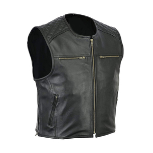Chaleco de Motociclista de Cuero para Hombre, Talla Grande, Moderno, de Manga Larga, Cortavientos, Impermeable, Transpirable, de Piel de Vacuno - Product Image 3