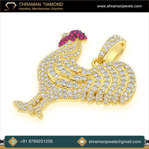 2025 Exclusif Premium Qualité D Couleur VVS 2.25 TCW 16 Grammes Personnalisé Rubis Coq 14K Or Massif Moissanite Pendentif pour Hommes Femmes - Product Image 5