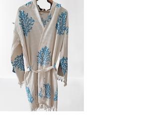 Cotton High Quality Bathrobe Turkish Stone Printed Women Men Children Bathrobe with Hat <b>Beach</b> Sauna Hammam Home <b>Towel</b> - Product Image 2
