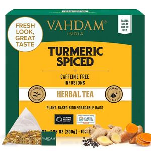 VAHDAM, Turmeric Spice Herbal <b>Tea</b> Bags (100 Pyramid <b>Tea</b> Bags) - Product Image 4