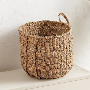 ตะกร้าหญ้าทะเลสานด้วยมือสำหรับเก็บในห้องครัวห้องนอน - Product Image 1