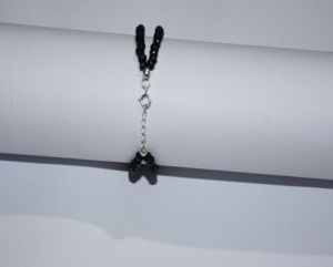 Natural Black <b>Top</b> Selling Latest Design 2023 Natural Gemstone.4mm Hand Bracelet for Women and Girls sterling <b>silver</b> bracelet - Product Image 2