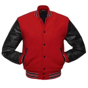 Veste de baseball d'hiver de haute qualité personnalisée pour hommes et femmes, avec broderie en chenille, manches en cuir, respirante, écologique, col montant - Product Image 1