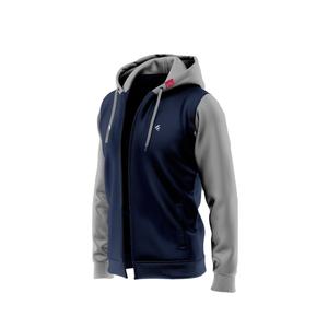 เสื้อสเวตเตอร์ลำลองมีฮู้ดสำหรับผู้ชายเสื้อสเวตเตอร์แขนยาวแบบสวมหัวมีกระเป๋าซิปสำหรับ280gsm ผ้าถักทรงพอดีตัวผ้าโพลีเอสเตอร์ - Product Image 3