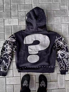 Premium Puff Print <b>Zip</b> <b>Up</b> <b>Hoodie</b> Cotton Fleece OEM Private Label Fashion Winter <b>Hoodie</b> - Product Image 5