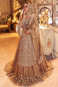 Dernier créateur de broderies lourdes sur la mariée KURTA, robe LEHENGA ornée de perles de verre cristal, pierre, travail DABKA @ 2022 - Product Image 2