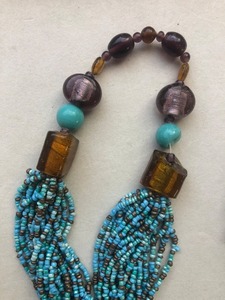 Mystic Dream Rainbow Glass Seed Beads Collar y pendientes Boho Declaración Joyería Setby ZH traders - Product Image 6