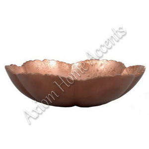 Axiom Home Accents Plateau de bol de fruits de table couleur cuivre Luxe Moderne Conçu Jetable Aluminium Taille libre pour la nourriture Camping - Product Image 1