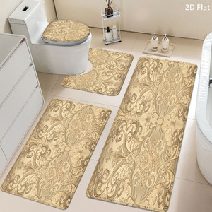 Custom Printed Flannel <b>Bathroom</b> Rug <b>Set</b> for <b>Bathroom</b> Non-Slip Shower Curtain Bath <b>Mat</b> - Product Image 1