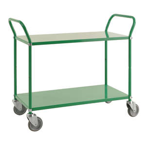 Four-Wheel <b>Trolley</b> 2 Shelves Enclosed Frame <b>Platform</b> for Industrial Storage Transportation Tool Organization Customizable Rubber - Product Image 1