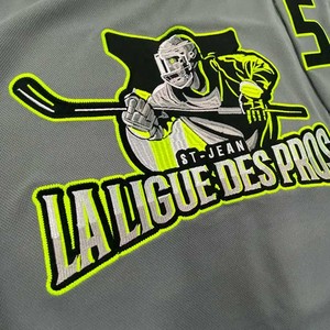Maillot de hockey sur glace unisexe col en V 100% polyester à séchage rapide respirant avec impression personnalisée ensemble manches longues - Product Image 2