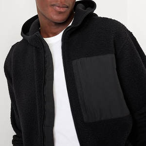 2025 OEM/ODM Service disponible personnalisé quantité minimale de commande hiver hommes Sherpa à capuche brodé séchage rapide 100% laine personnalisable - Product Image 6