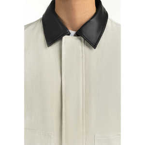 Chaquetas Casuales de Cuero Genuino con Cuello Alto y Diseño Reversible, Talla XS, Chaqueta de Lona de Corte Regular para Otoño -MN-JKT-WS25-014 - Product Image 5