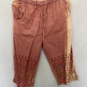 กางเกงลำลองทรงขากว้างสำหรับฤดูร้อน ผ้าฝ้ายเทียม กางเกงทรงฮาเร็มหลวมๆ สไตล์ลำลอง คล้ายกางเกงผ้าฝ้ายและผ้าลินิน - Product Image 1