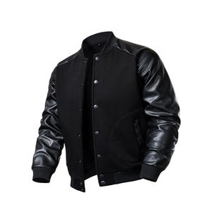 Veste universitaire décontractée pour homme OEM, logo brodé personnalisé, vêtements en toile vintage d'hiver, respirant, design grande taille - Product Image 2