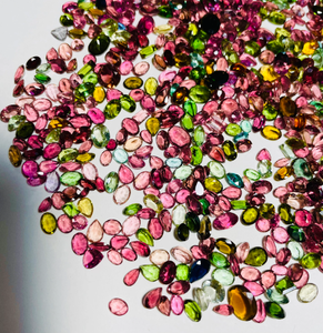 Lot de pierres précieuses de tourmaline multicolore naturelle de qualité AAA Pierres à facettes de 9mm pour la fabrication de bijoux Coupe lâche traitée thermiquement - Product Image 4