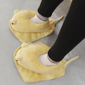 Chaussons antidérapants pour femmes, hommes, couples, adultes, nouveauté, jouet en peluche 3D, poisson monstre ray, intérieur, maison - Product Image 5